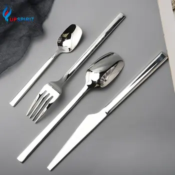 

Upspirit 4/16Pcs Stainless Steel Dinnerware Set Western Spoon Fork Main Knife Coffee Scoop Cutlery Kit Dining Tools Tableware