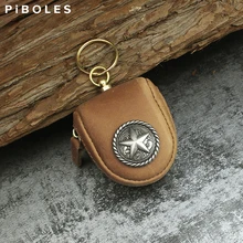 Retro Genuine Leather Mini Coin Purse Handmade Girls Wallet Travel USB Cable SD Card Holder Wallets Zippet Earphone Bag Pouch
