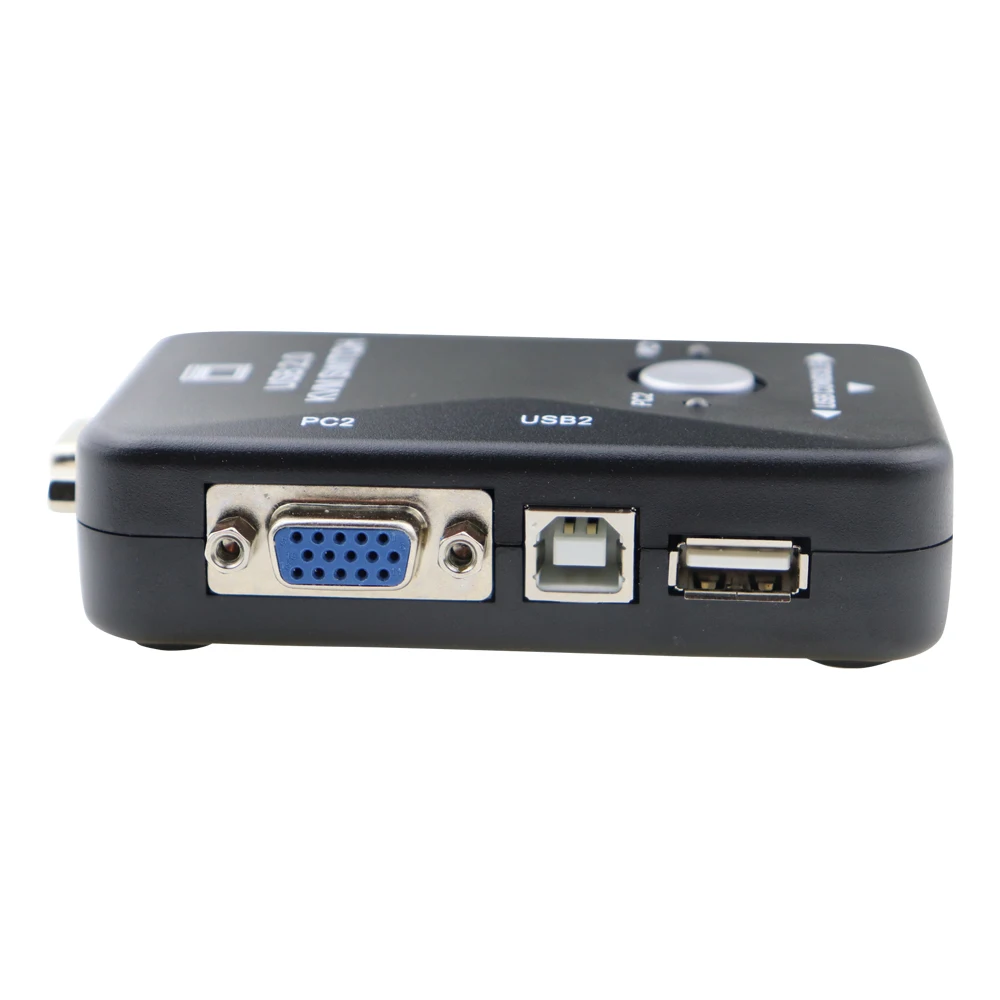 2 в 1 выход USB 2,0 VGA KVM переключатель коробка 2-портовый ПК МОНИТОР переключатели коробка адаптер для компьютера клавиатура мышь монитор Plug and Play