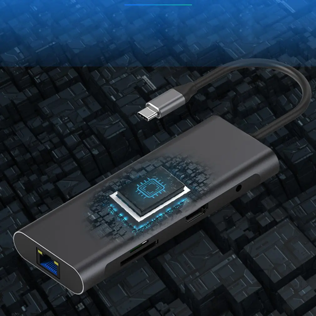 Док-станция тип-c девять в одном Hdmi гигабитный Ethernet порт Pd зарядка 3,5 мм аудио док-станция концентратор