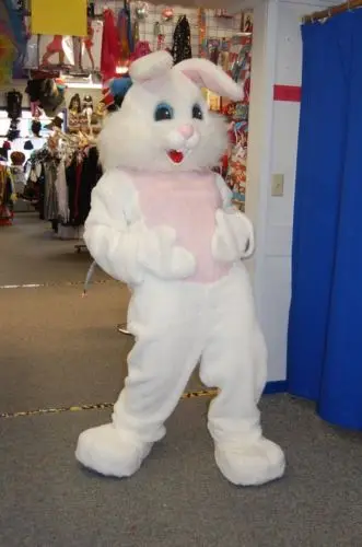 

New Version happy plush Easter Bunny Mascot Costume Adult Birthday Party Fancy Dress Halloween Cosplay Outfits Clothing Xmas
