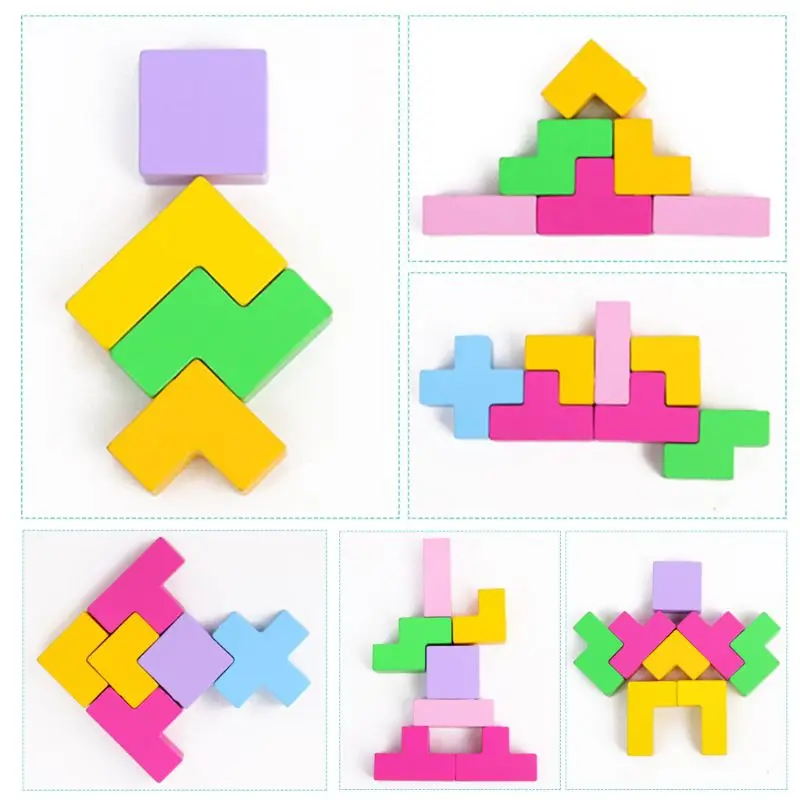 Детская деревянная головоломка Tangram, головоломка, радуга, баланс, головоломка, тетрис, игра, интеллектуальная развивающая, детские игрушки, детский подарок