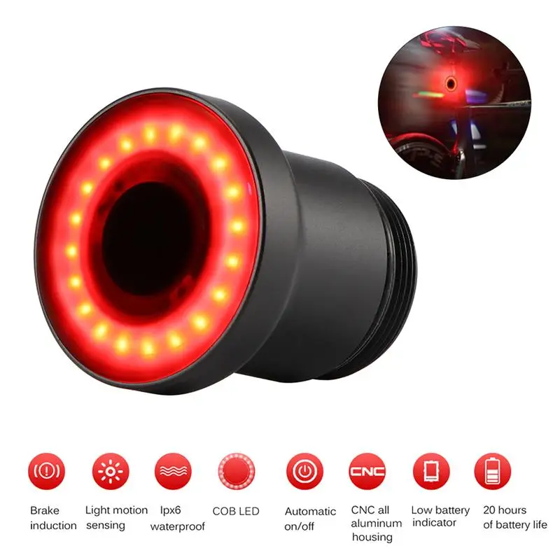 Onever Smart USB Rechargeable Bike Tail Light LED IPX6 Waterproof Intelligent Induction Brake Ultra Bright Bicycle Rear |