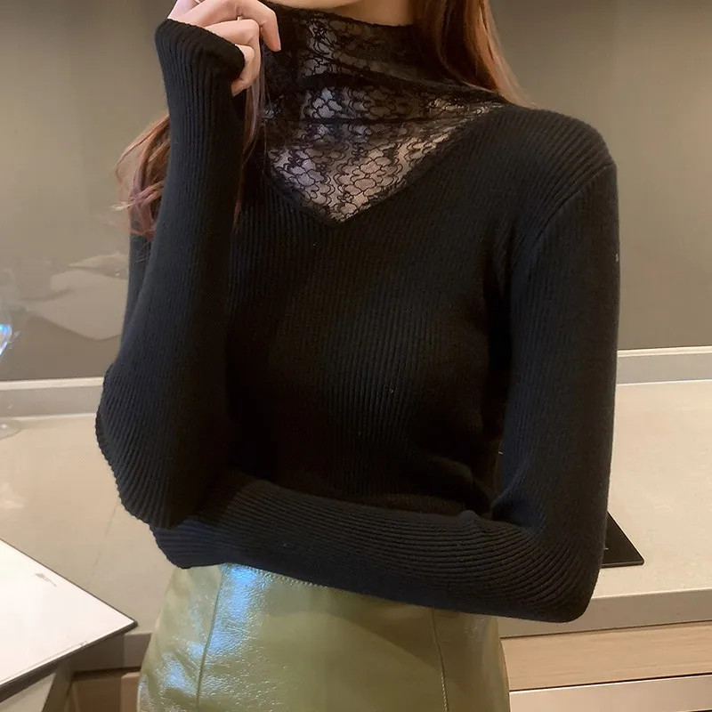 Autumn Fashion Literary Half High Neck Knitted