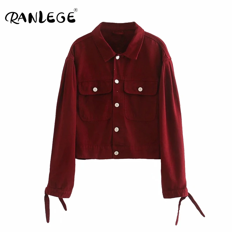 wine red denim jacket