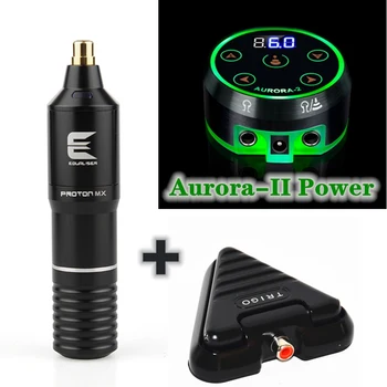 

2020 New Arrival Tattoo Machine Pen Strong Quiet With Aurora-II Tattoo Power Supply Foot Pedal For Tattoo Set Free fast Shipping