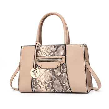 

High quality leather tote handbag designer's office bag for ladies snake-print cross body bag tote bag
