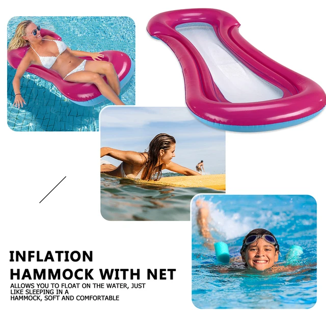 Foldable Inflatable Hammock Back Floating Water Row Air Mattress Swimming Pool Chair Party Toy Lounge Bed Pool Accessory 5