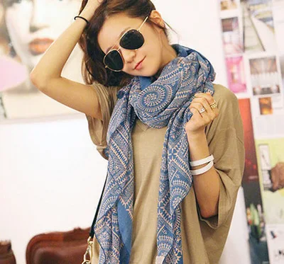 165*55 см шарф женский шифон печати шарфы хиджаб женские шарфы Mujer Casaul зимний шарф богемный - Цвет: 9