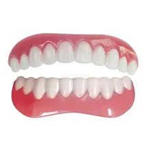 Dentes falsos adesivos simulação dentes branqueamento dentaduras pasta chaves superior ferramenta de cobertura dente superior e inferior mandíbula dentes folheados