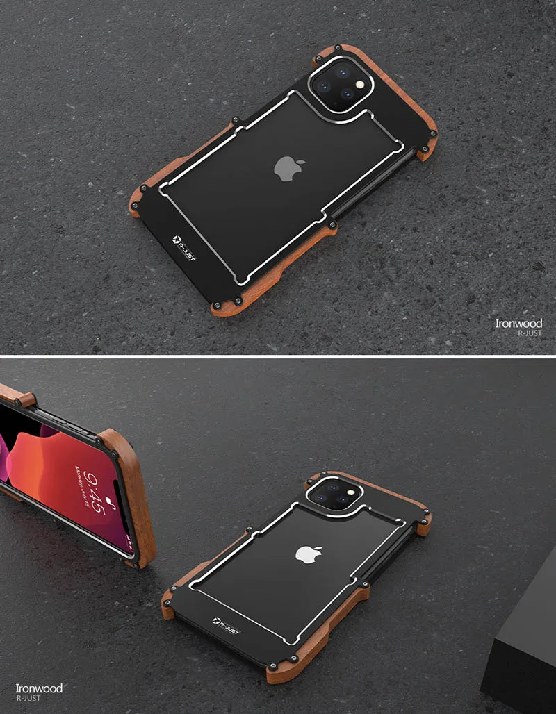 Металлический алюминий чехол для iPhone X XR XS MAX 5 5S SE 6 6S 7 8 Plus чехол противоударный деревянный задняя крышка для iPhone 11 Pro Max Coque