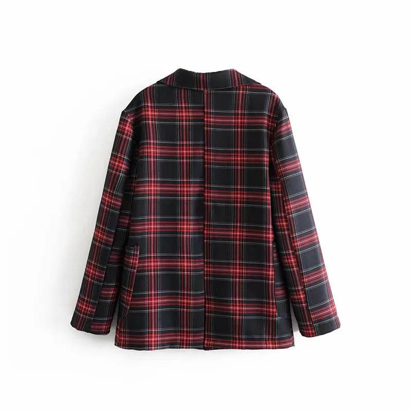

2018 Europe And America Autumn New Style Loose-Fit Slimming Versatile Long Sleeve Pattern Suit Jacket Tops Women's 6143880