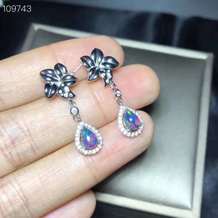 Natural Black Opal Nails, Rare Gems, Beautiful Firecolours, 925 Pure Silver Hot Selling