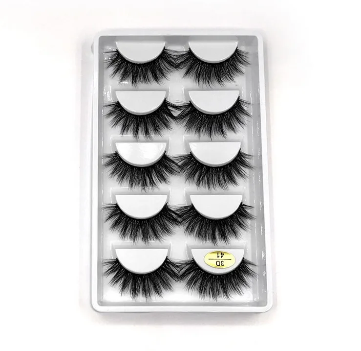 New 5 Pairs 3D Mink Hair False Eyelashes Wispy Fluffy Long Lashes Natural Eye Makeup Tools Faux Eye Lashes Maquiagem Wholesale