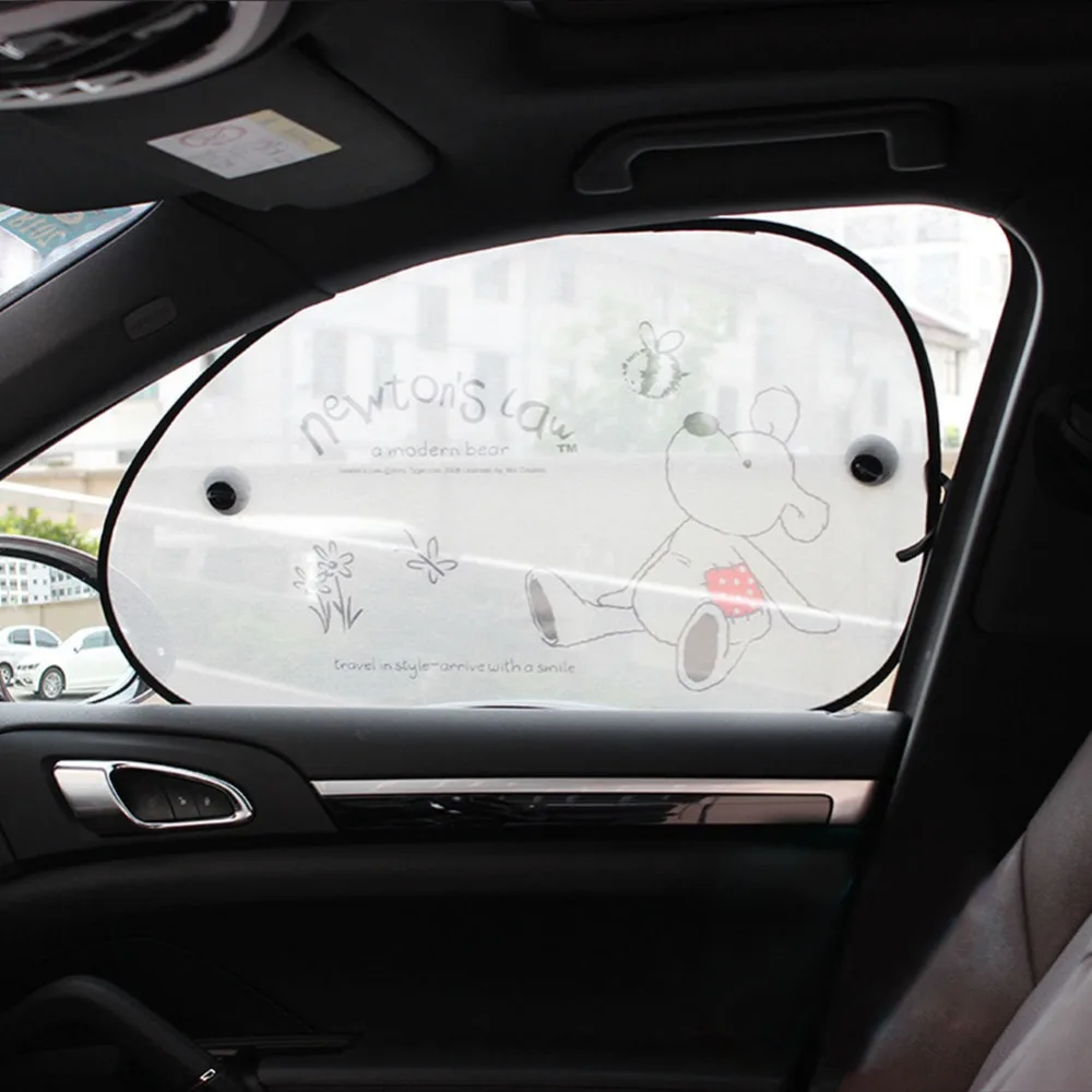 

2 pieces Cartoon Car Sunshade Side Window Sunshade Cover Mesh Visor Shield Screen Solar UV Protection Car Window Protector