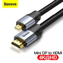 Кабель Baseus Mini dp-hdmi 4K Male-Male Mini DisplayPort to HDMI кабель для Thunderbolt 1 2 Mini адаптер портов дисплея шнур(China)