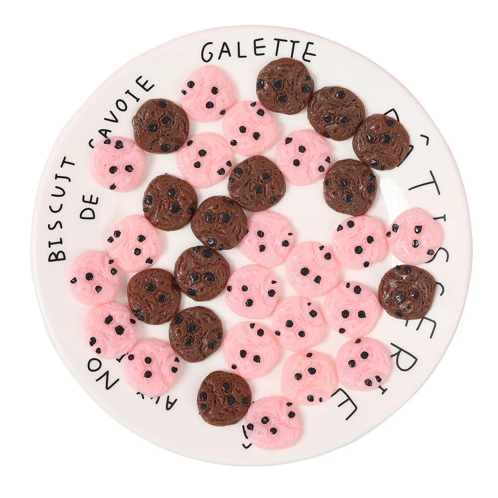 100pcs Flatback Resin Chocolate Cookies Charms Pendants For DIY Phone Keychain Earrings Hair Accessories Jewelry Making 20mm