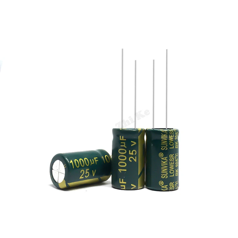 10pcs/lot 25V 1000UF 10*20mm Low ESR/Impedance high frequency aluminum electrolytic capacitor 1000UF25V 25v1000uf 20%