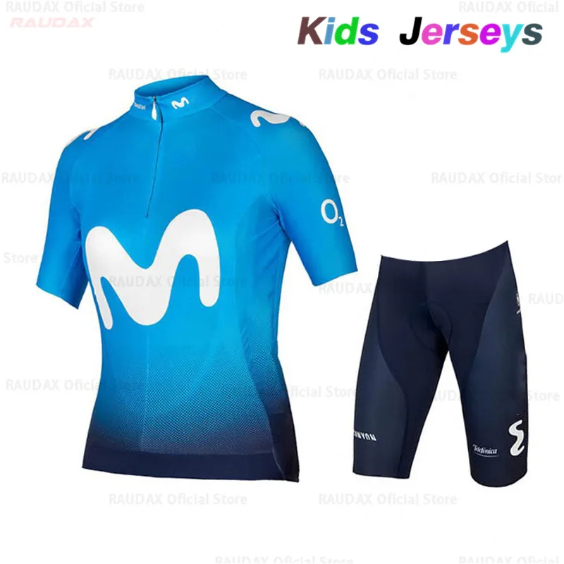 

2019 Movistar Pro Team Kids Short-sleeved Cycling Jersey Suit Ciclismo Bicycle Suit MTB Bicycle Jersey Uniform Cycling Clothing