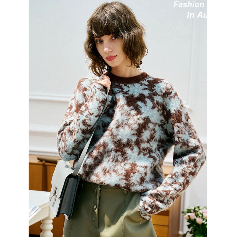 Sweater Women Alpaca Wool Blended Knitted O Neck Long Sleeves Casual Style High Quality Pullover New Fashion | Женская одежда
