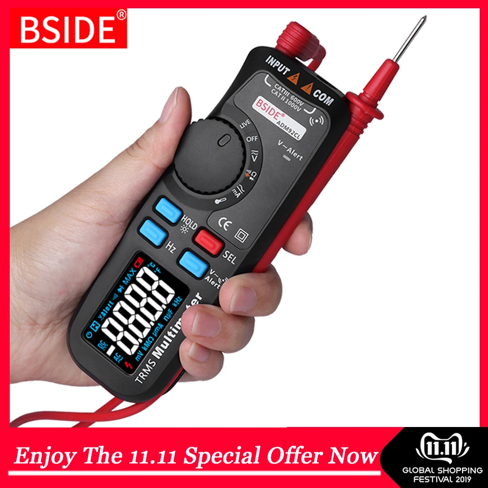 Preise Multifunktions Digital Multimeter BSIDE ADM92CL Farbe LCD Display Multimetro Auto Range True RMS Temp Tester Voltmeter Ampermetr