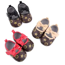 2021 New Summer Baby Gilrs Shoes Fashion 0-1 Year First Walkers Newborn Princess Bow Soft Bottom Crib Prewalker