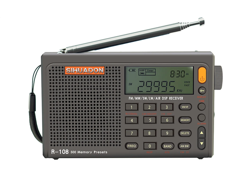 Radiwow Sihuadon R-108 Digital Portable Radio Stereo FM LW SW MW AIR DSP With LCD Sound Alarm Function For Indoor Outdoor