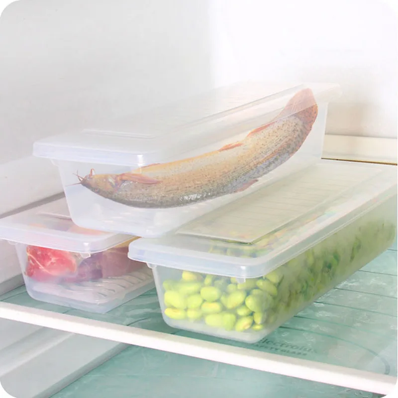 

Home Fridge Organizer Food Preservative Case Kitchen Transparent Plastic Stacking Drain Storage Box Sealed Sanitary Container