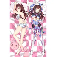 Cute Characters Japanese Anime Overwatches Dva Song Hana Throw Otaku Dakimakura Gift Bedding Hugging Body Pillow Case 150x50 CM