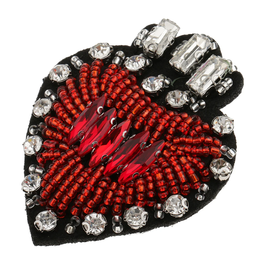 Sweet Heart Rhinestone Appliques For Wedding bridal Dress Applique Wedding Neckline Patch Sweater Skirt Hats Bags Dolls Coats