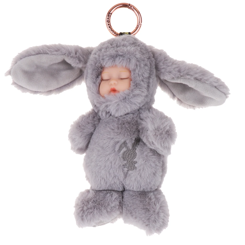 

Cute Rabbit Plush Toys Bag Backpack Pendant Keychain Stuffed Animals Toys for Birthday Gift Doll 16cm Grey