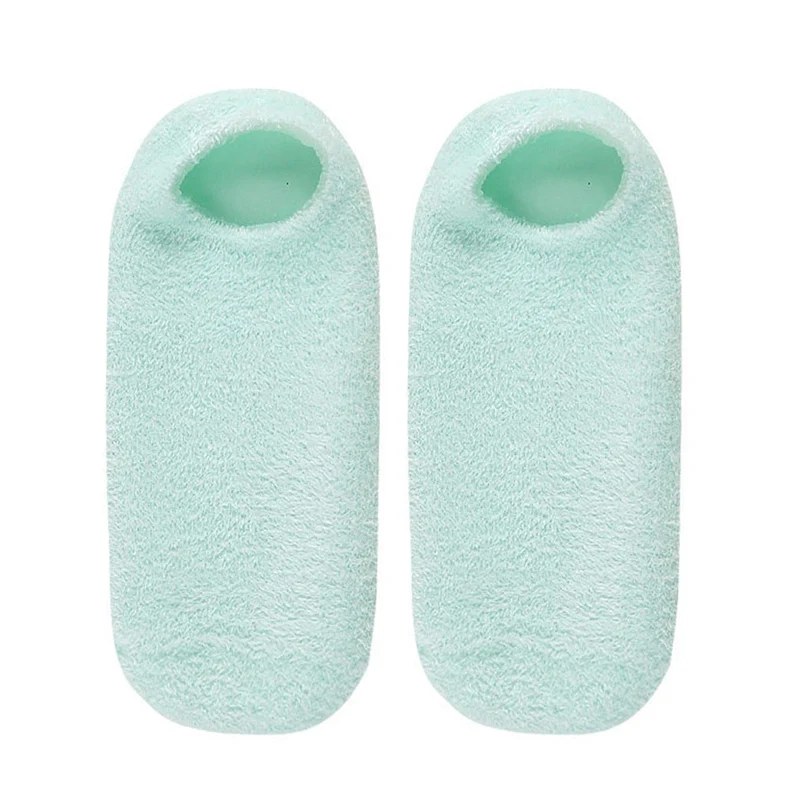 1 Pair Socks Green 1 пара многоразовые гель-содержащие спа-носки перчатки увлажняющие отбеливающие отшелушивающие гладкие Руки Уход за ногами для взрослых маска для рук - Цвет: 1 Pair Socks Green