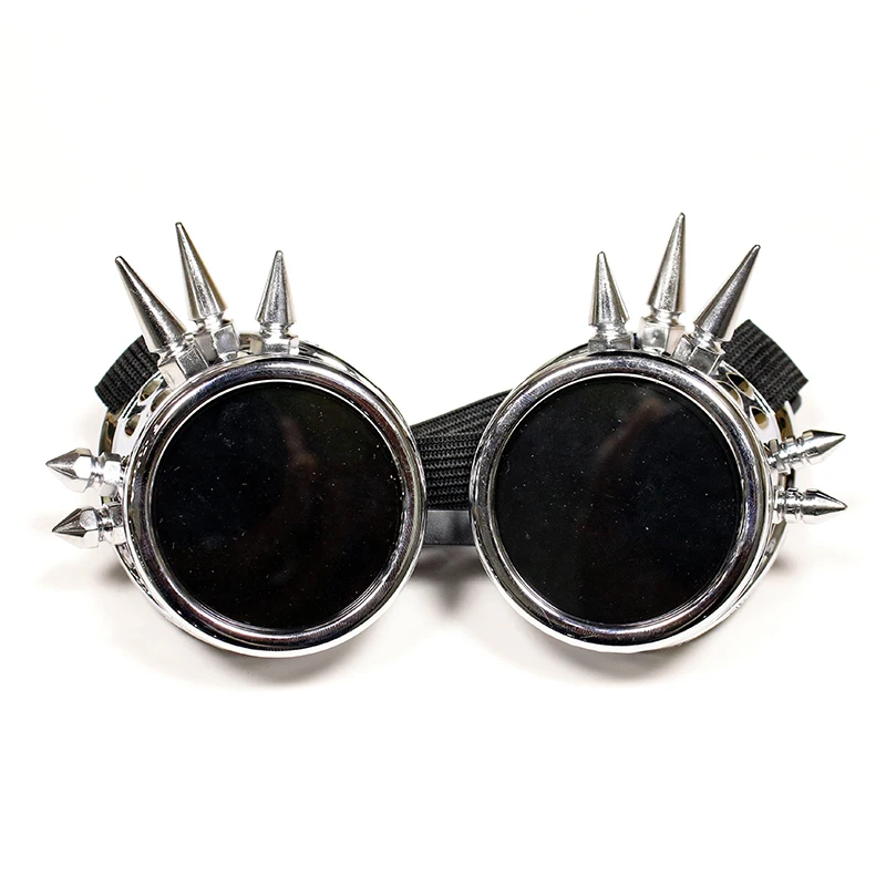 Danganronpa V3 Iruma Miu очки в стиле косплей реквизит Готический Косплей заклепки защитные очки в стиле стимпанк Сварка панк - Цвет: Silver 1
