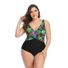 Новинка, сдельный Купальник для женщин, сексуальный глубокий v-образный вырез, женский купальник с цветочным рисунком, на бретельках, с перекрестной повязкой, летняя пляжная одежда