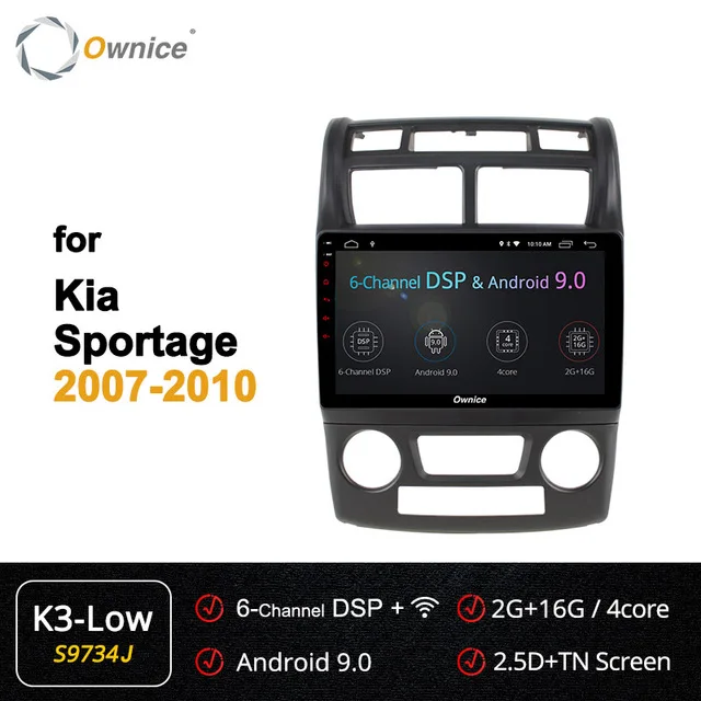 Ownice Восьмиядерный 64G rom Android 9 автомобильный dvd gps радио плеер 360 панорама DSP DVR 4G LTE SPDIF для KIA Sportage 2007 2008-2010 - Цвет: K3-Low