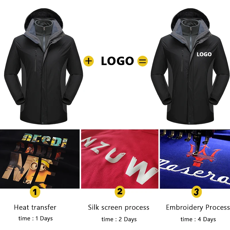 Winter Men's And Women's Casual Warm Jacket, Customized Logo, Personalized Design, Embroidery, Three-piece Detachable 6