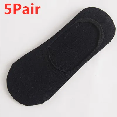 Style 4 Black 5 пара/лот, мужские носки-башмачки, повседневные, модные, деловые, низкие, нескользящие носки, весна-осень, одноцветные, хлопковые, короткие носки, Meias - Цвет: Style 4 Black