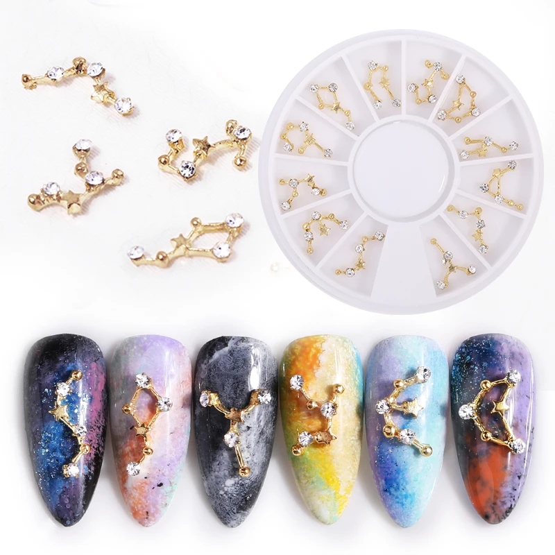 1 коробка украшение ногтя стразами в колесах смешанные размеры сверкающие