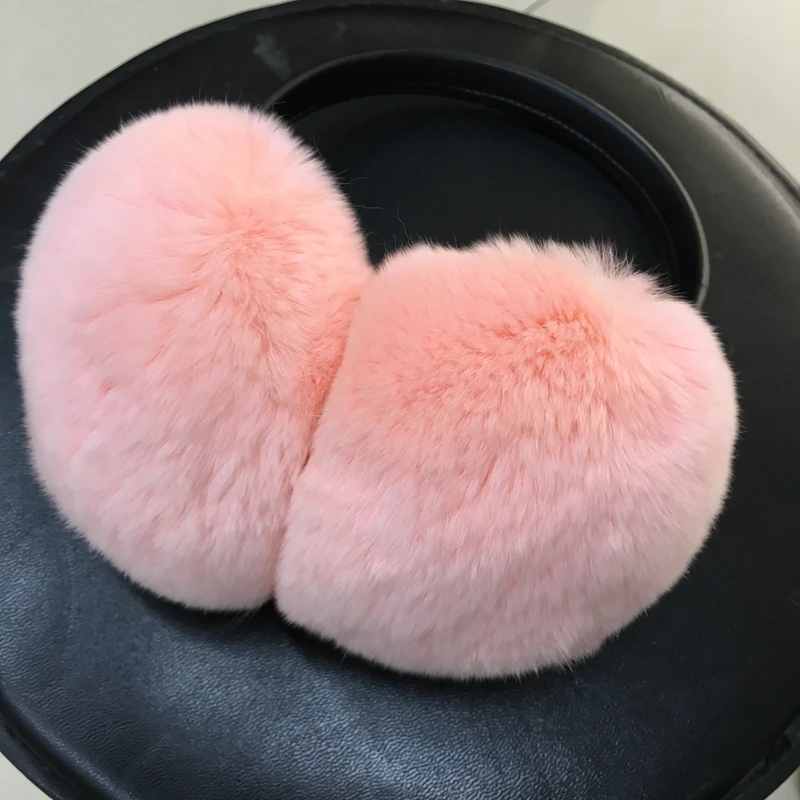 Women Russia Winter 100% Natural Rex Rabbit Fur Earmuff Men Warm Fashion Real Fur Earmuffs Kids Fur Ear Cover Girl's Earlap (8)