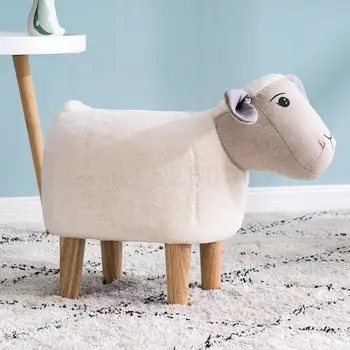 

Creative lamb solid wood footstool shoes stool modern minimalist household storage bench test shoes for shoes bench