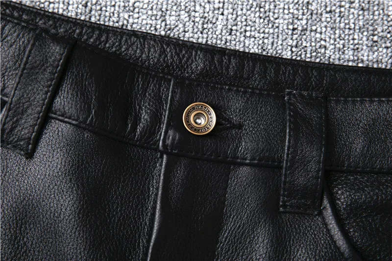Men's Motorcycle Riding genuine Leather Motorcycle Pants 8