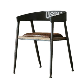 

American country old retro table and chair old iron sofa fashion casual coffee shop computer chair