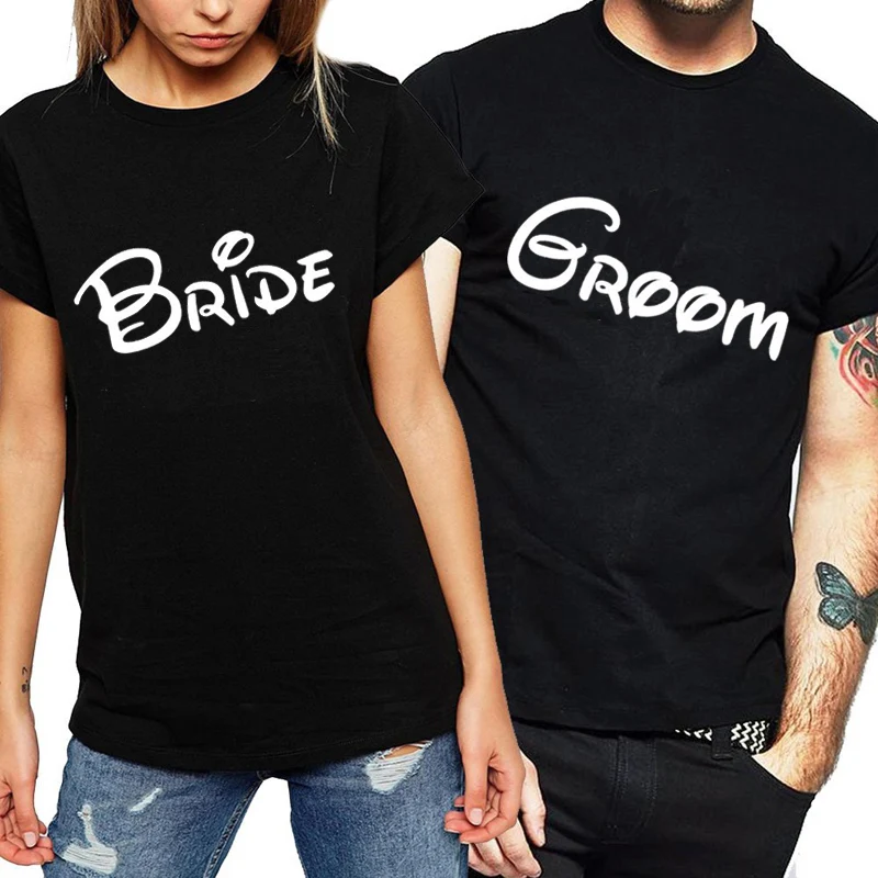 groom and bride couple shirt
