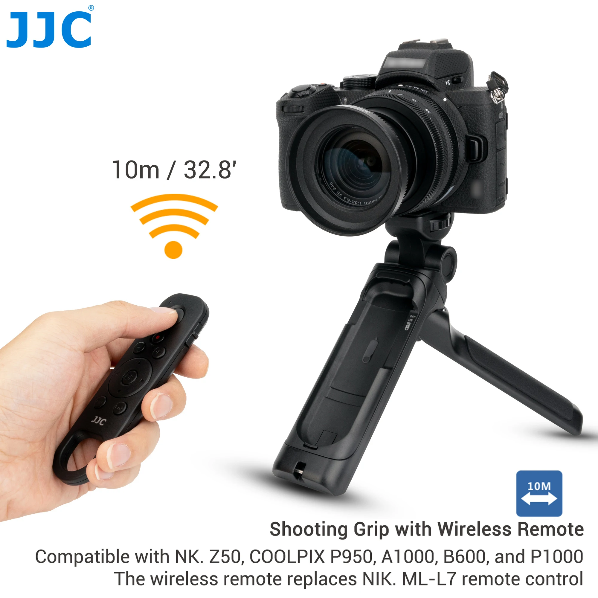 Jjc Wireless Remote Control Shooting Grip Mini Tripod For Nikon Z Fc