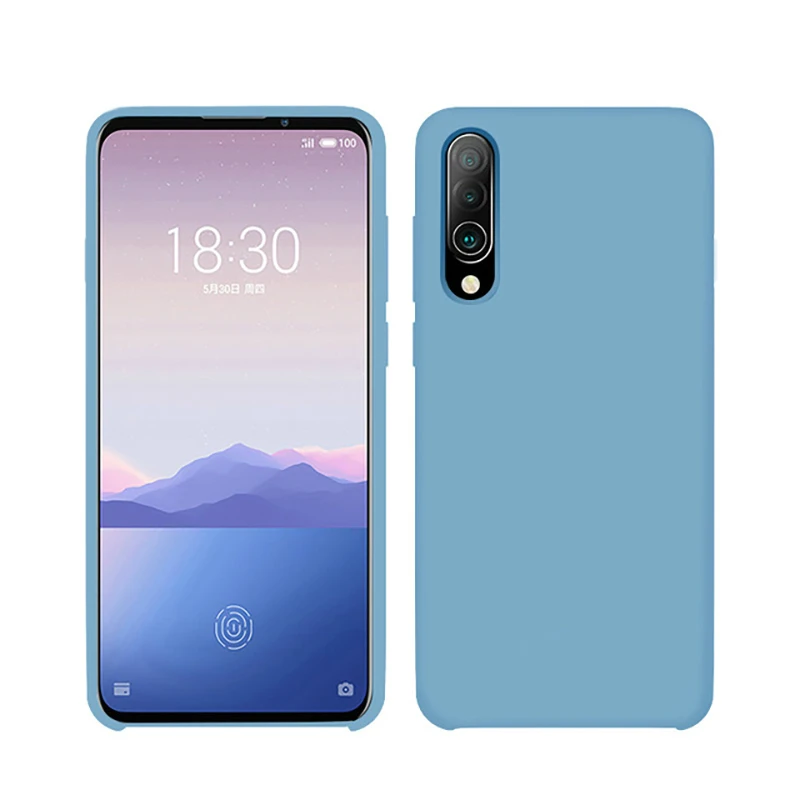 Светло-голубой Чехол для MEIZU 16xs, новинка, Мягкий Силиконовый противоударный чехол с защитой от отпечатков пальцев, однотонный чехол для Meizu 16 s, чехол для телефона - Цвет: Светло-голубой
