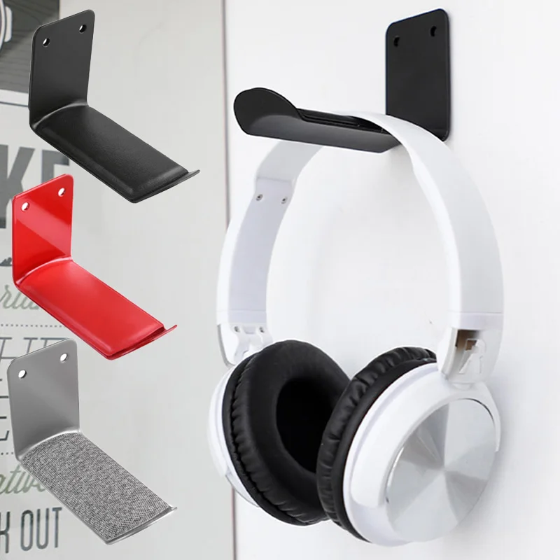 Universal Metal Headphone Holder Headset Bracket L Shape Hanger Foldable Wall Desk Hook Earphone Stand Desktop Mount