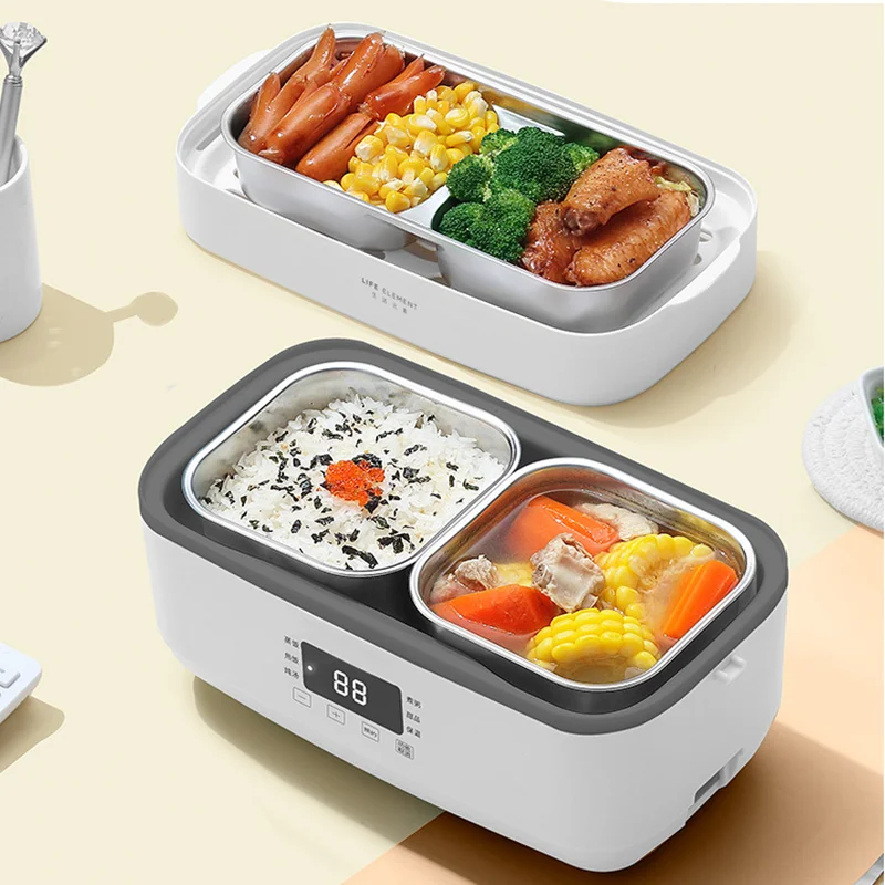 220v Electric Hot Pot Rice Cooker Portable Mini 2 Layer Lunch Heating