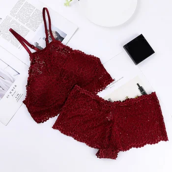 

Beauty Back Lace Bra Set Women Wrapped Chest Underwear Female Push Up Bra Set x