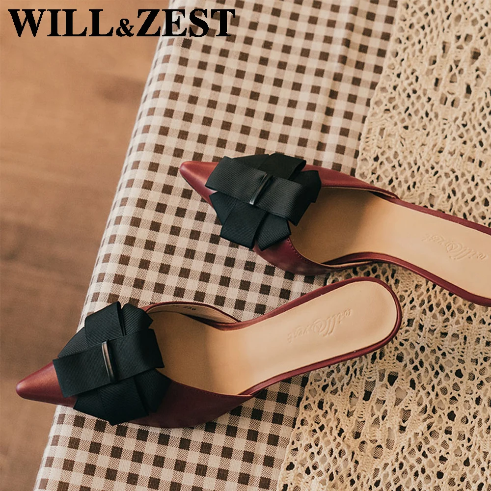 Will & Zest с открытыми пальцами Женские мюли Шлепанцы Женская обувь в винтажном