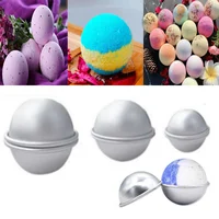 2PCS Round Aluminium Alloy Bath Bomb Molds DIY Tool Bath Bomb Salt Ball Homemade Crafting Gifts Semicircle Sphere Mold Set 1